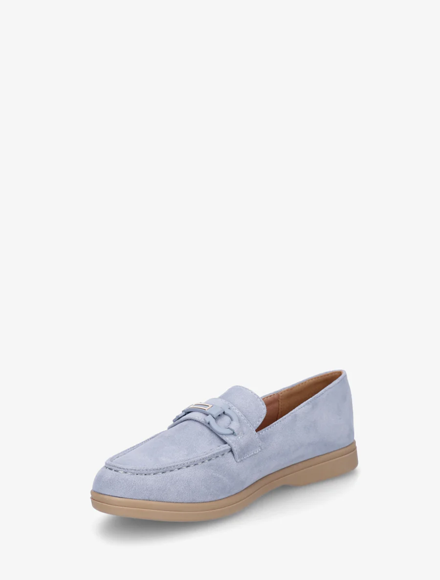 Platte loafers van suèdine - Lichtblauw - Image 3