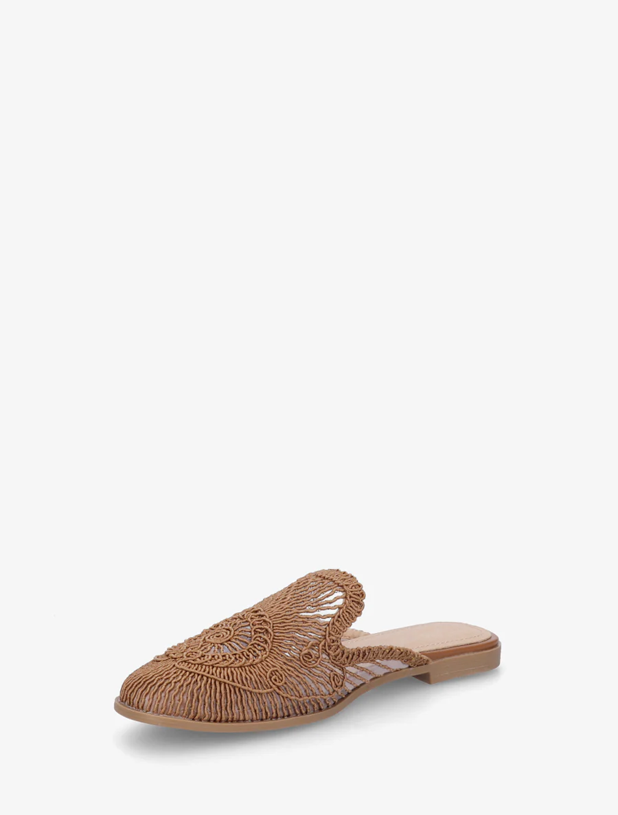 Platte sandalen in touwstijl - Bruin - Image 3