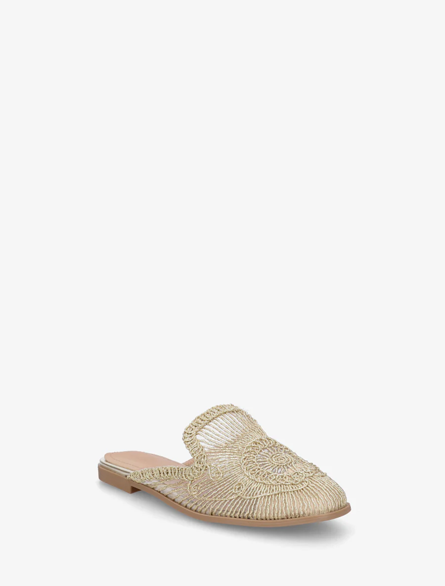 Platte sandalen in touwstijl - Goud - Image 2