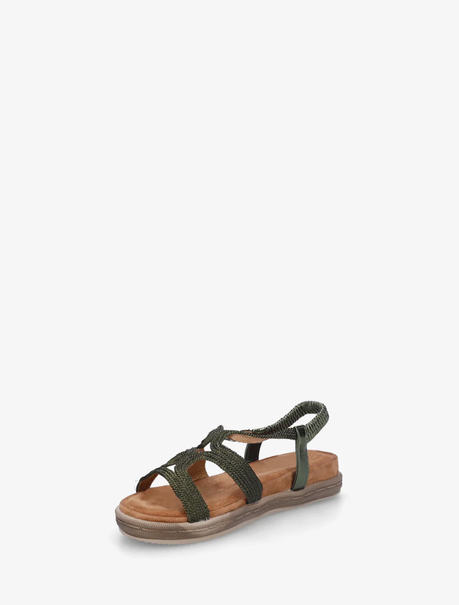 Platte sandalen van touwtjes - Kaki - Image 3
