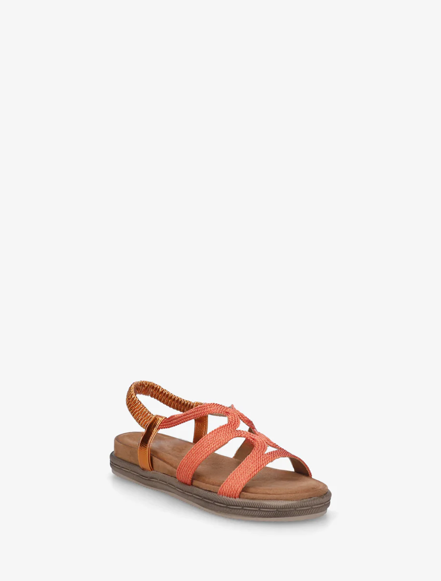 Platte sandalen van touwtjes - Oranje - Image 2