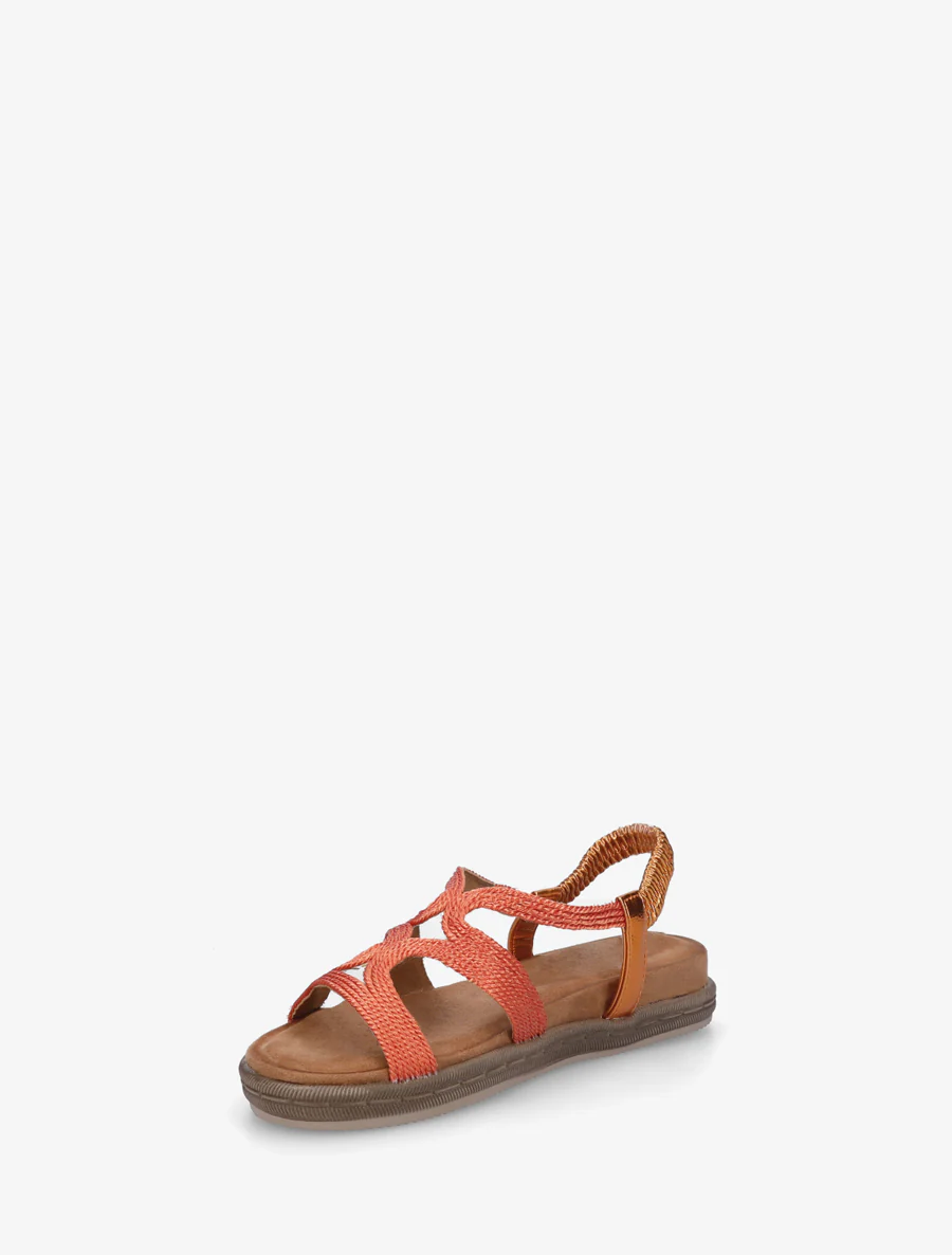 Platte sandalen van touwtjes - Oranje - Image 3