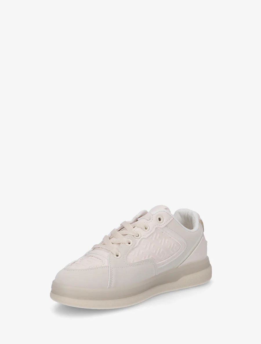 Platte sneakers met Grieks golfpatroon - Beige - Image 3