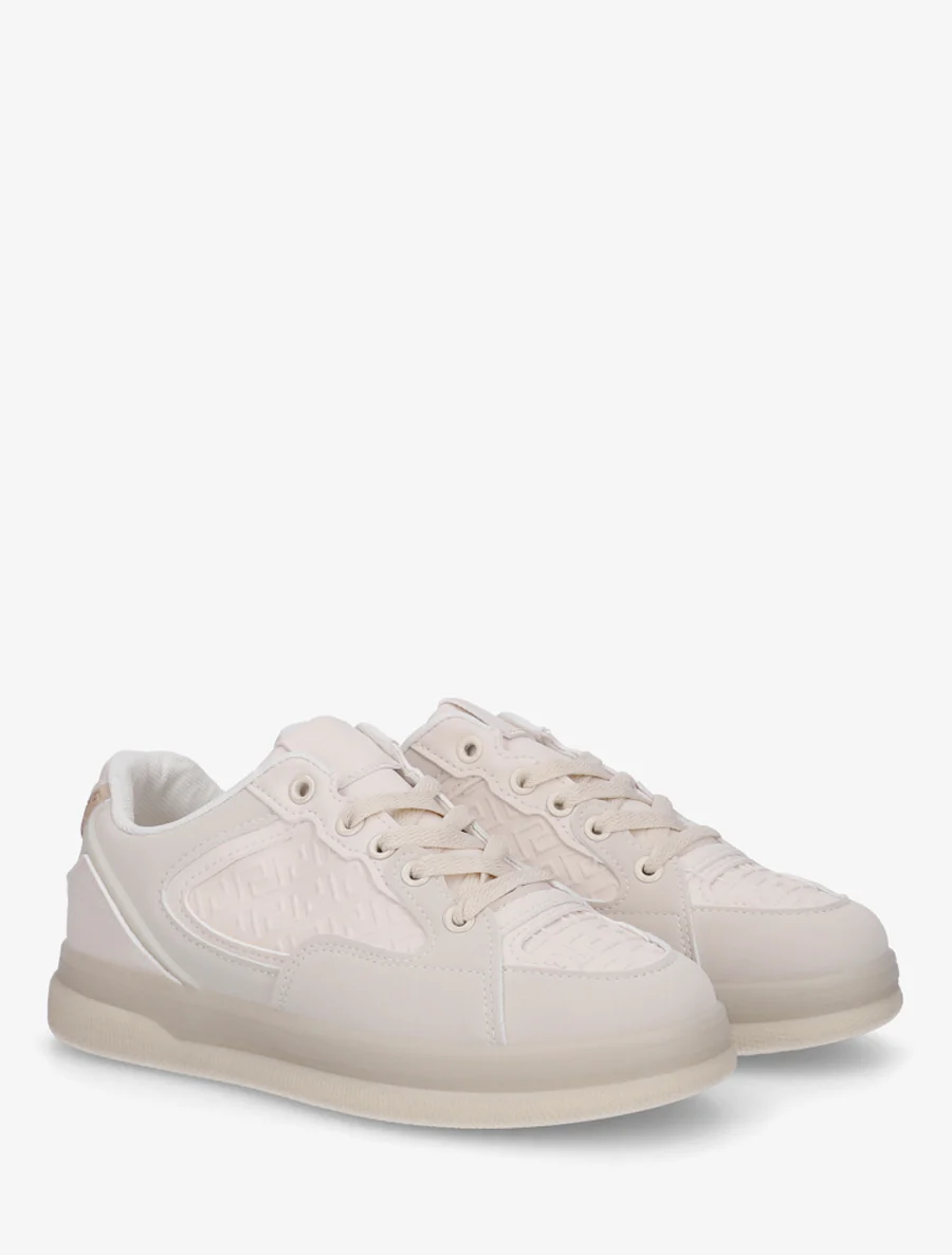 Platte sneakers met Grieks golfpatroon - Beige - Image 4