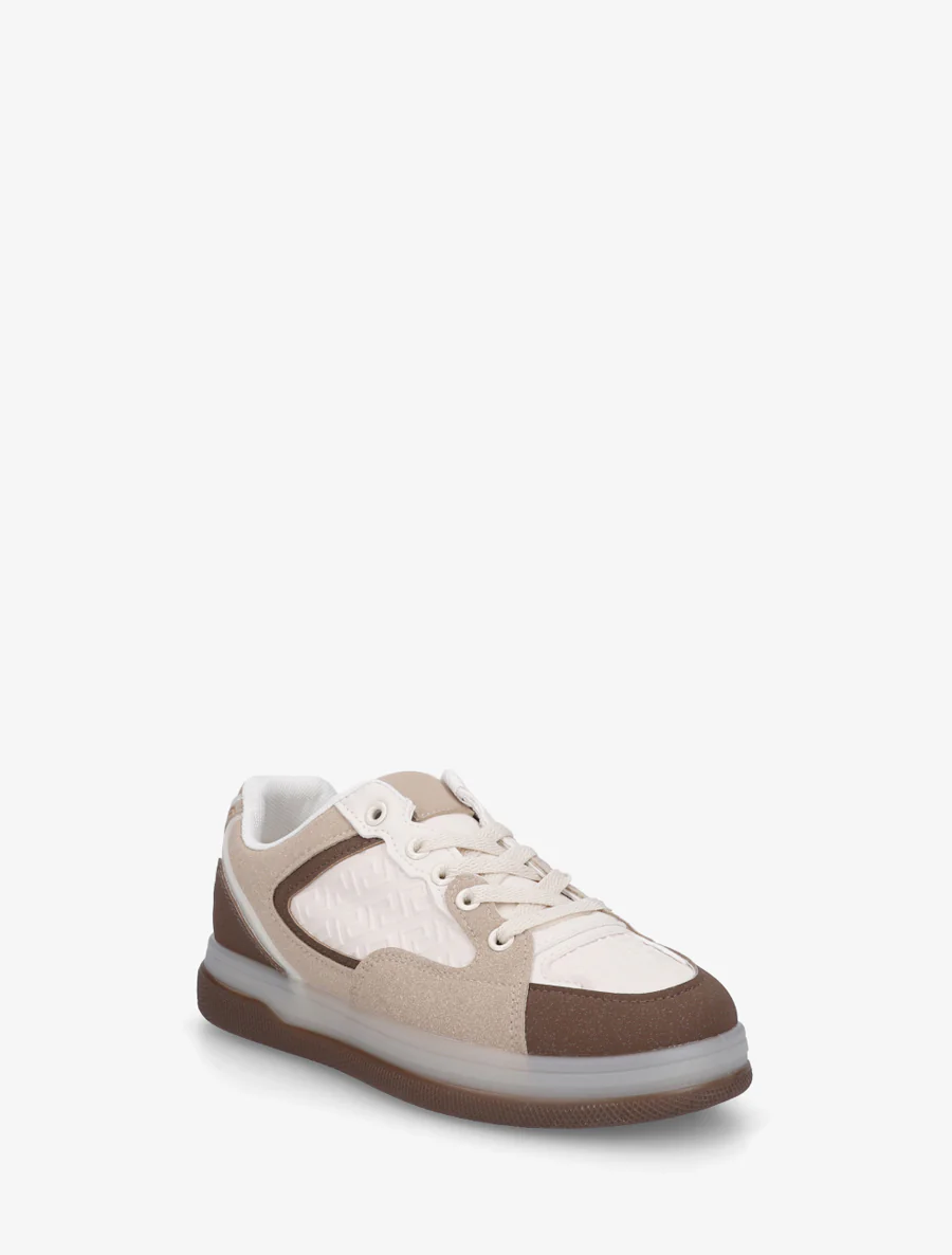 Platte sneakers met Grieks golfpatroon - Bruin - Image 2