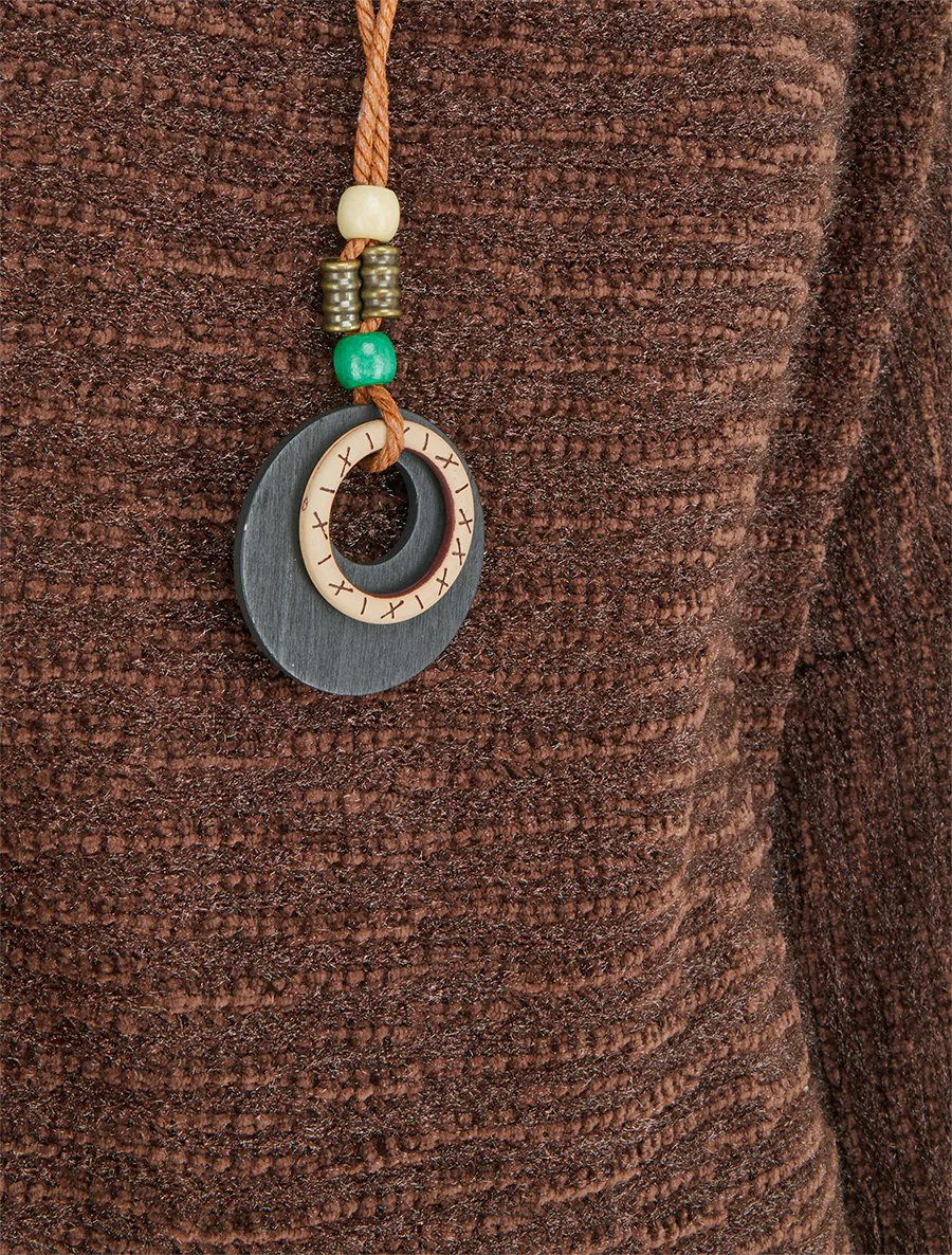 Pluizige trui met lange mouwen - Bruin - Image 3