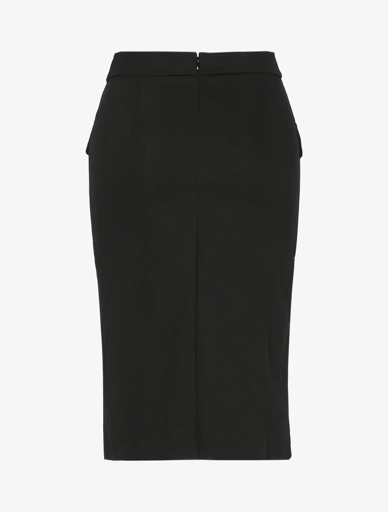 Potloodrok met taille inzetstuk - zwart - Image 2