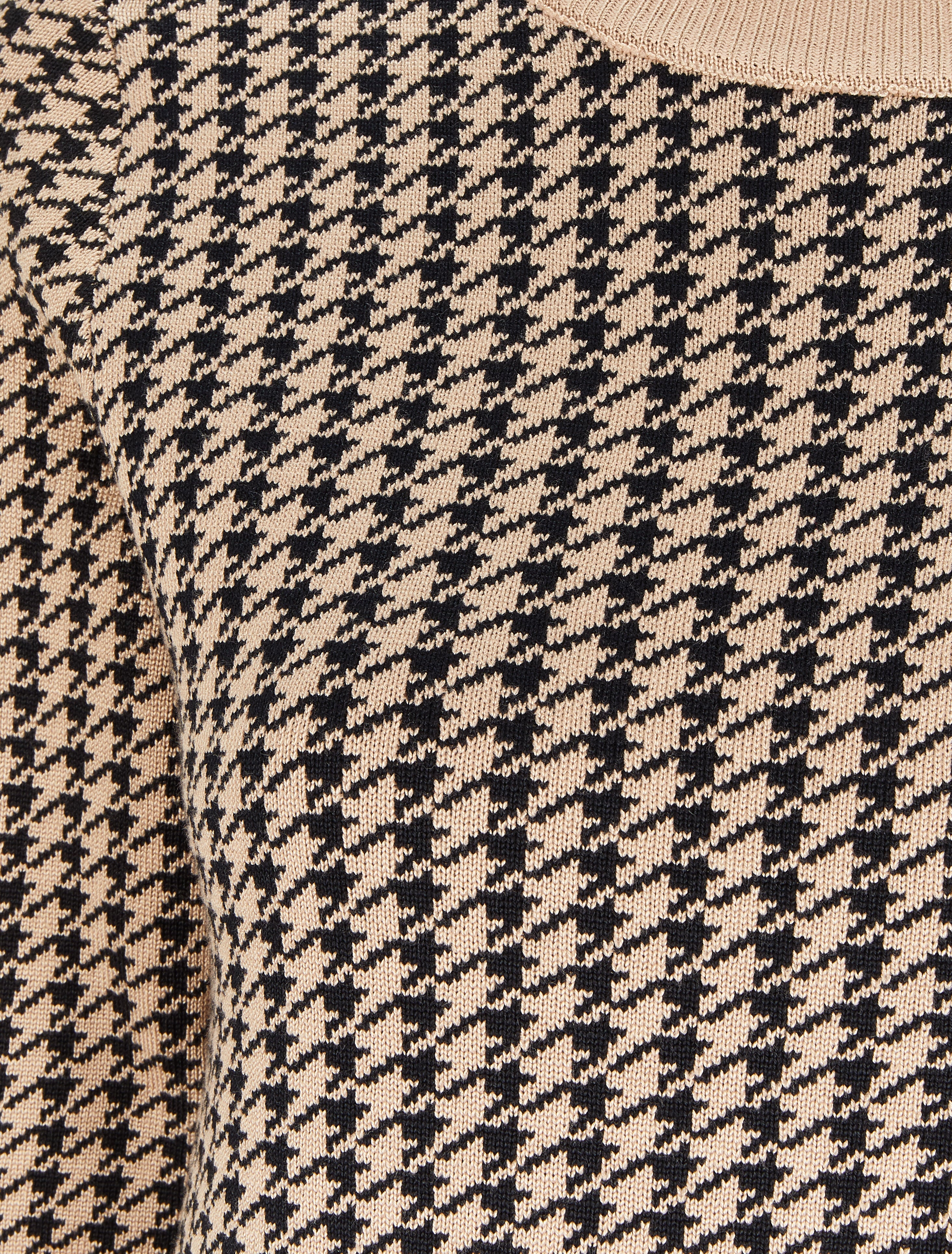 Houndstooth print trui - Camel/zwart - Image 3