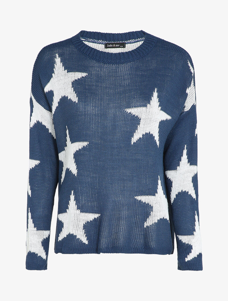 Sterrenprint trui - Blauw