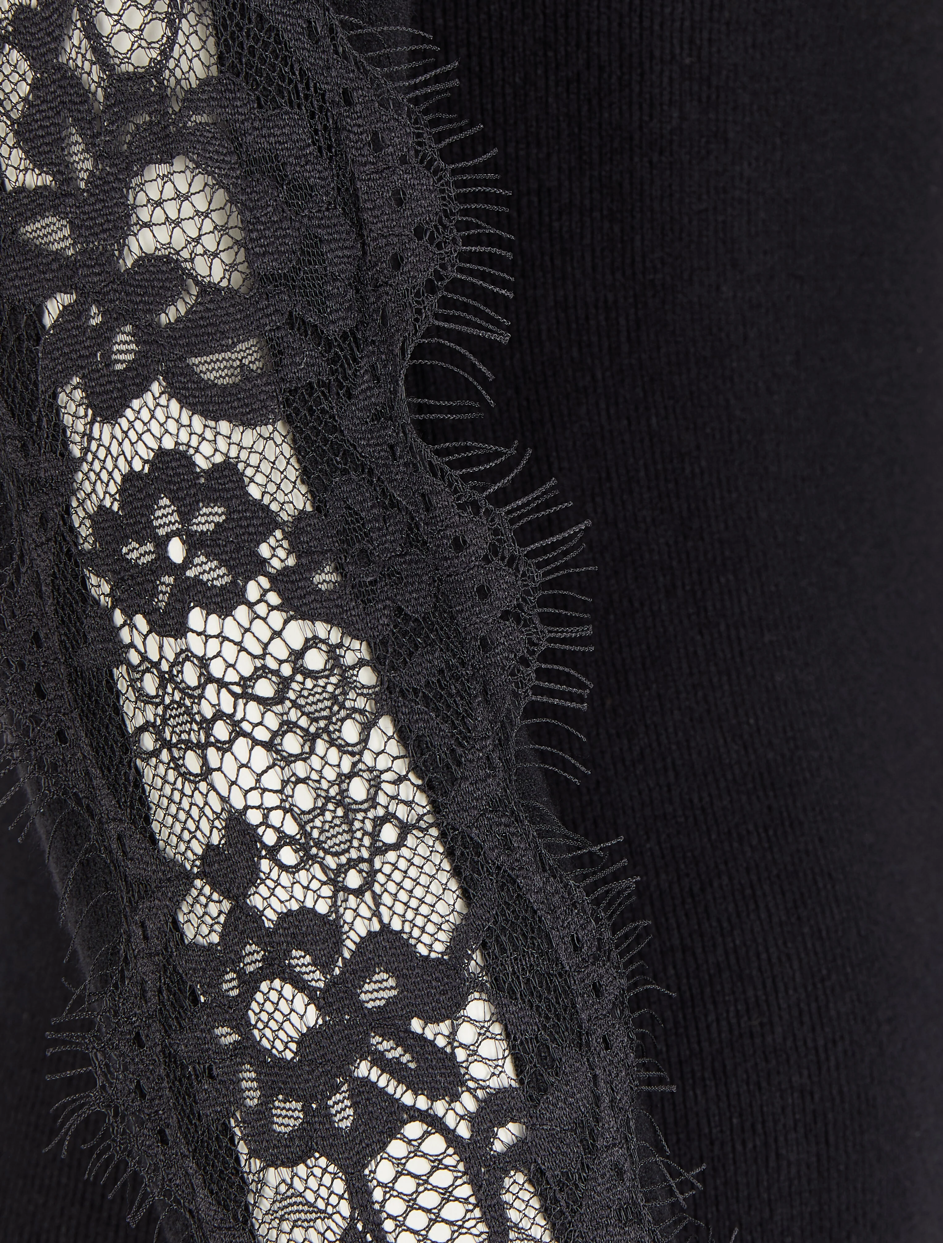 Bootschoen trui met kanten mouwdetails - Zwart - Image 3