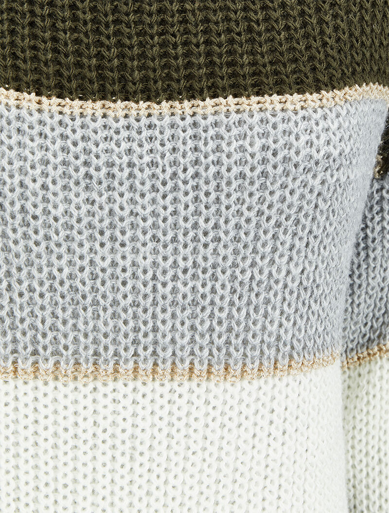 Iridescent detail color block trui - Kaki - Image 3