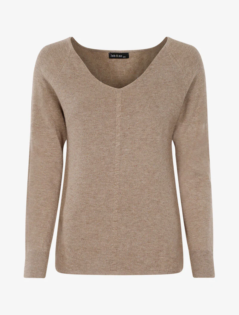 Pull stretch met gevlochten detail - taupe - Image 2