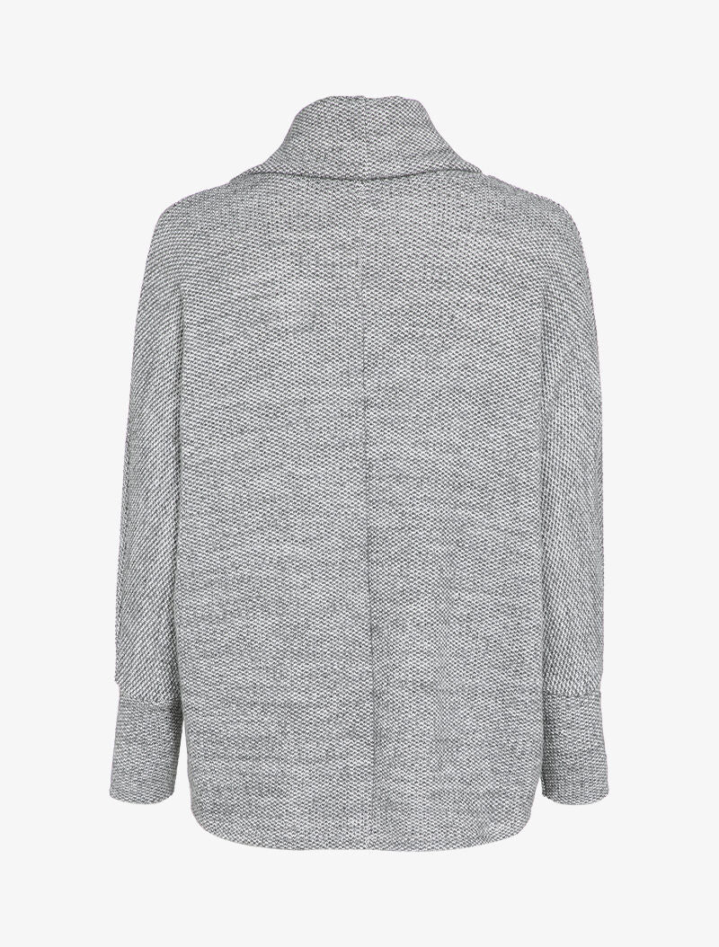 Gebreide coltrui met vleermuismouwen en ketting - Grijs - Image 3