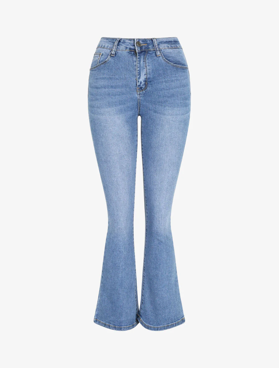 Jean push up flare snit - Lichtblauw