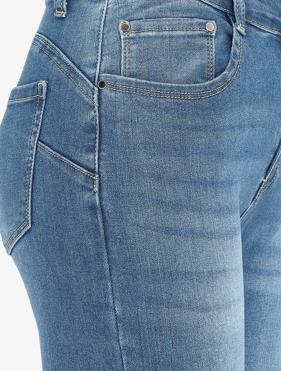 Push up jeans grote maat slim fit - blauw - Image 3
