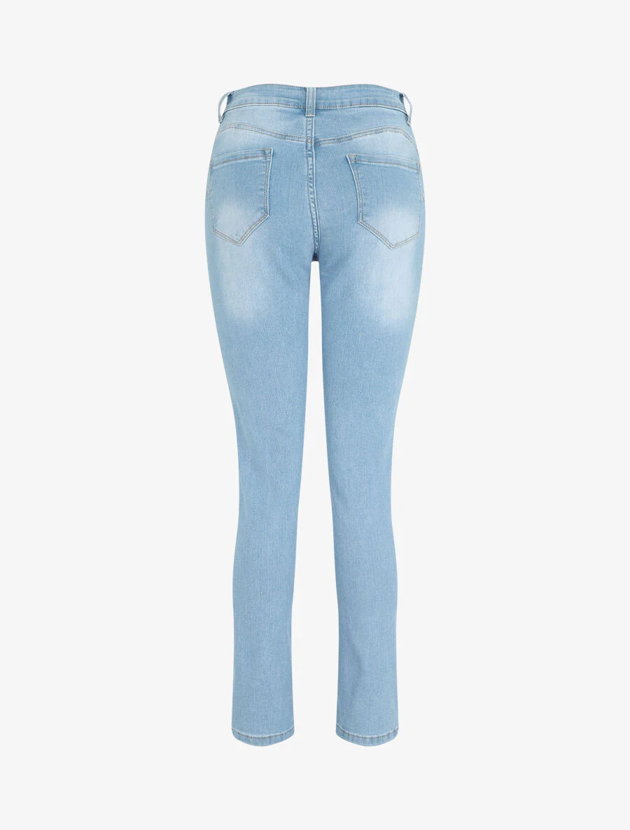 Push up jeans grote maat slim fit - Lichtblauw - Image 2