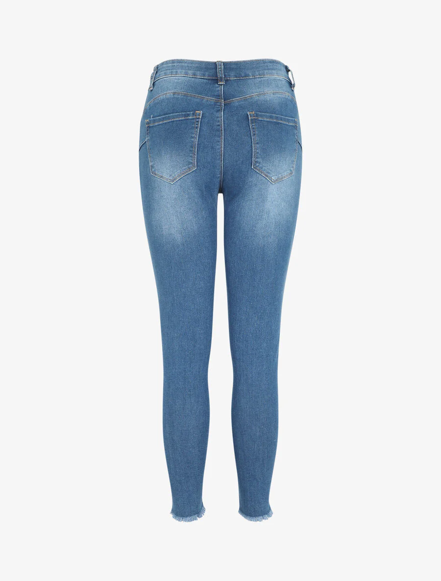 Push-up jeans met gerafelde randen. skinny fit - blauw - Image 2