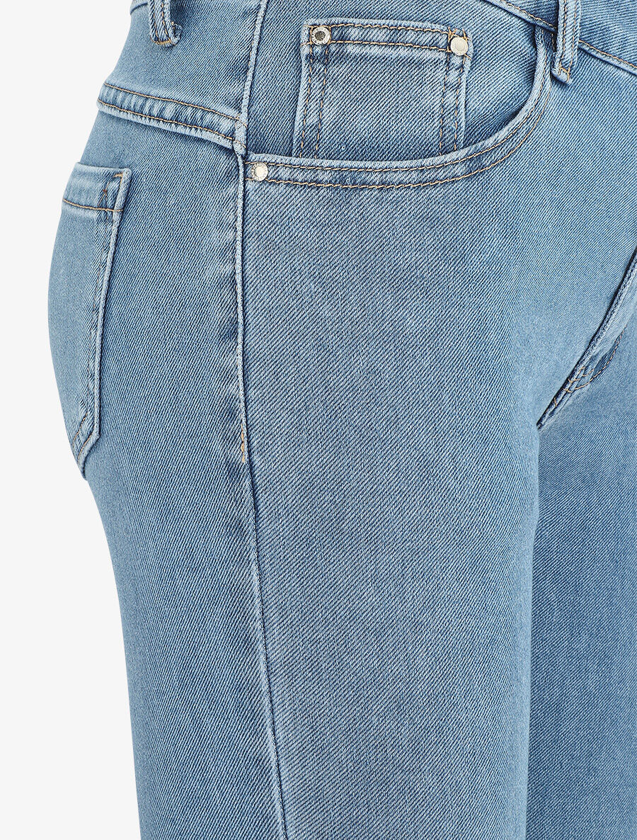 Push-up jeans met revers. slanke pasvorm - blauw - Image 3