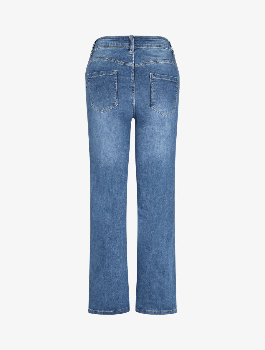Push-up rechte jeans standaard taille - blauw - Image 2