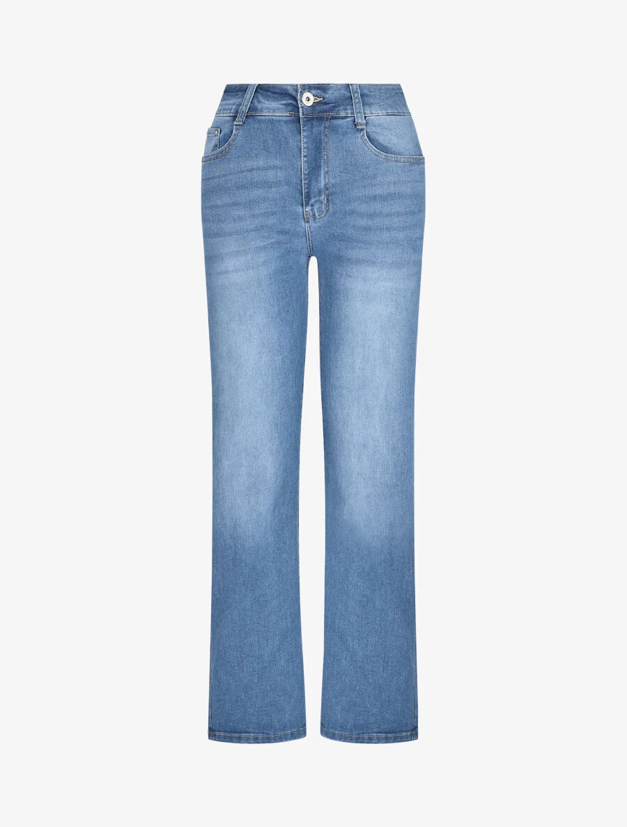 Push-up rechte jeans standaard taille - Lichtblauw