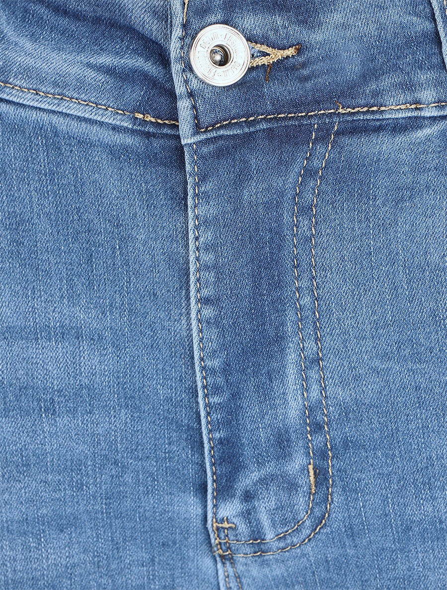 Push-up rechte jeans standaard taille - Lichtblauw - Image 3