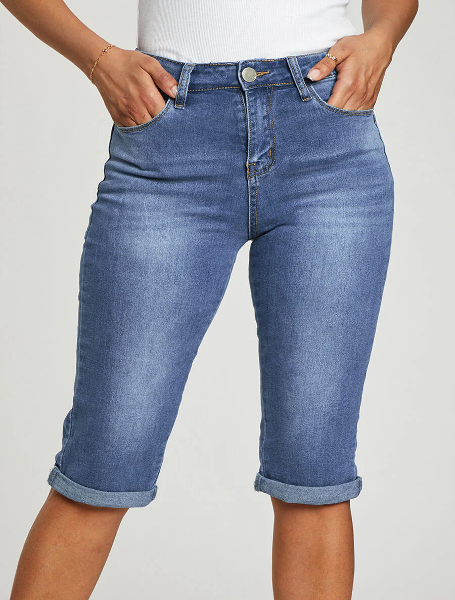 Push-up shorts met zoom - Blauw denim - Image 4