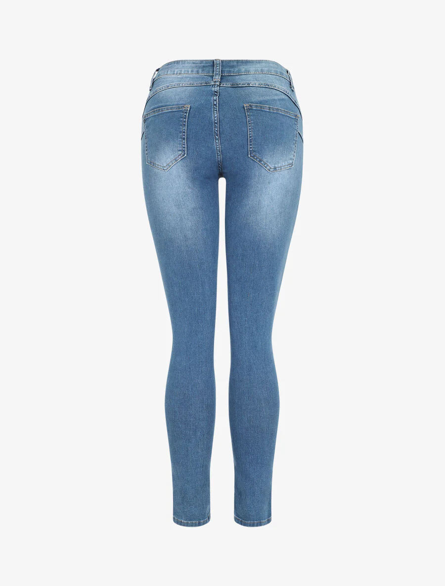 Push-up skinny jeans met hoge taille - lichtblauw - Image 2