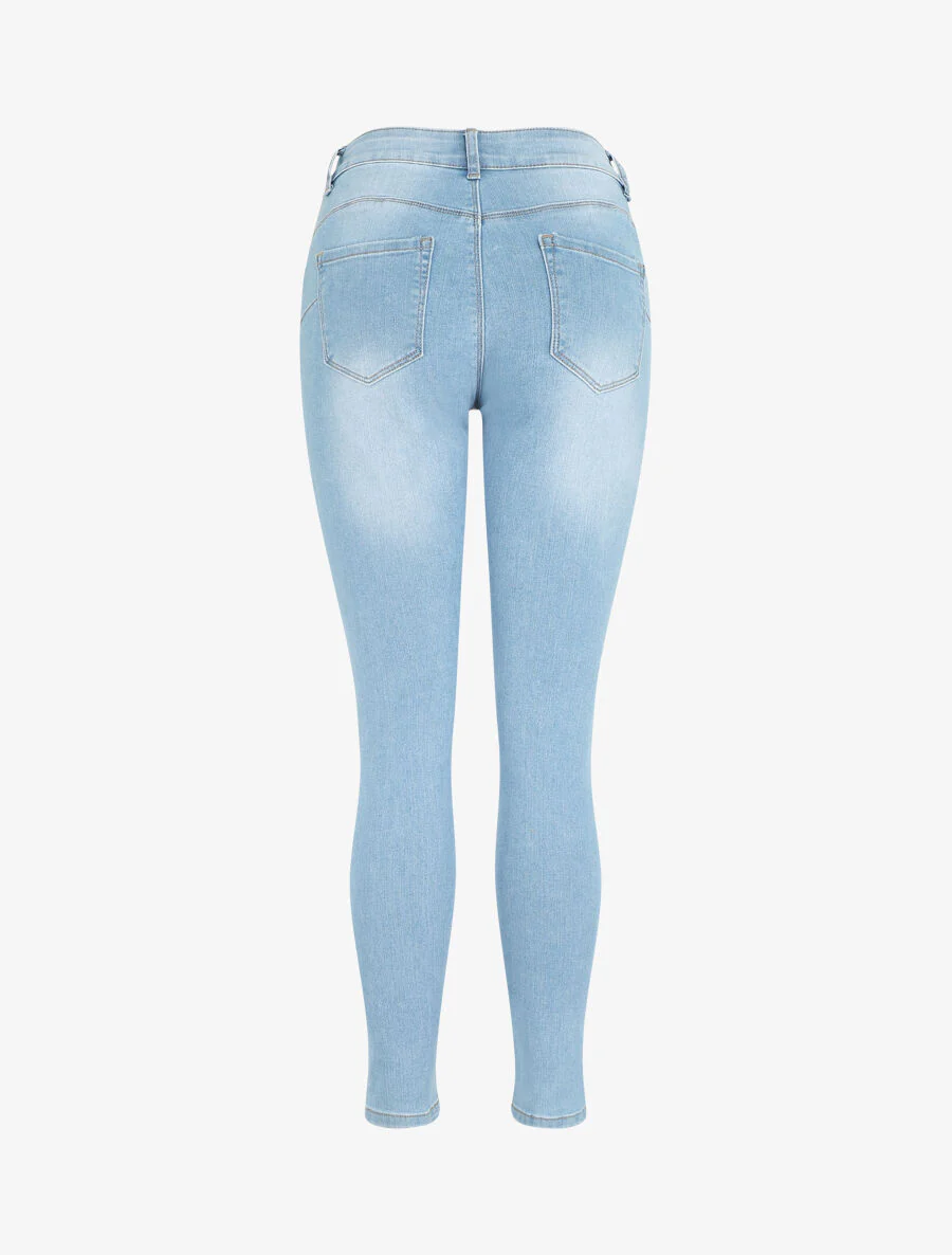Push-up skinny jeans slim fit stone washed - Hemelsblauw - Image 2