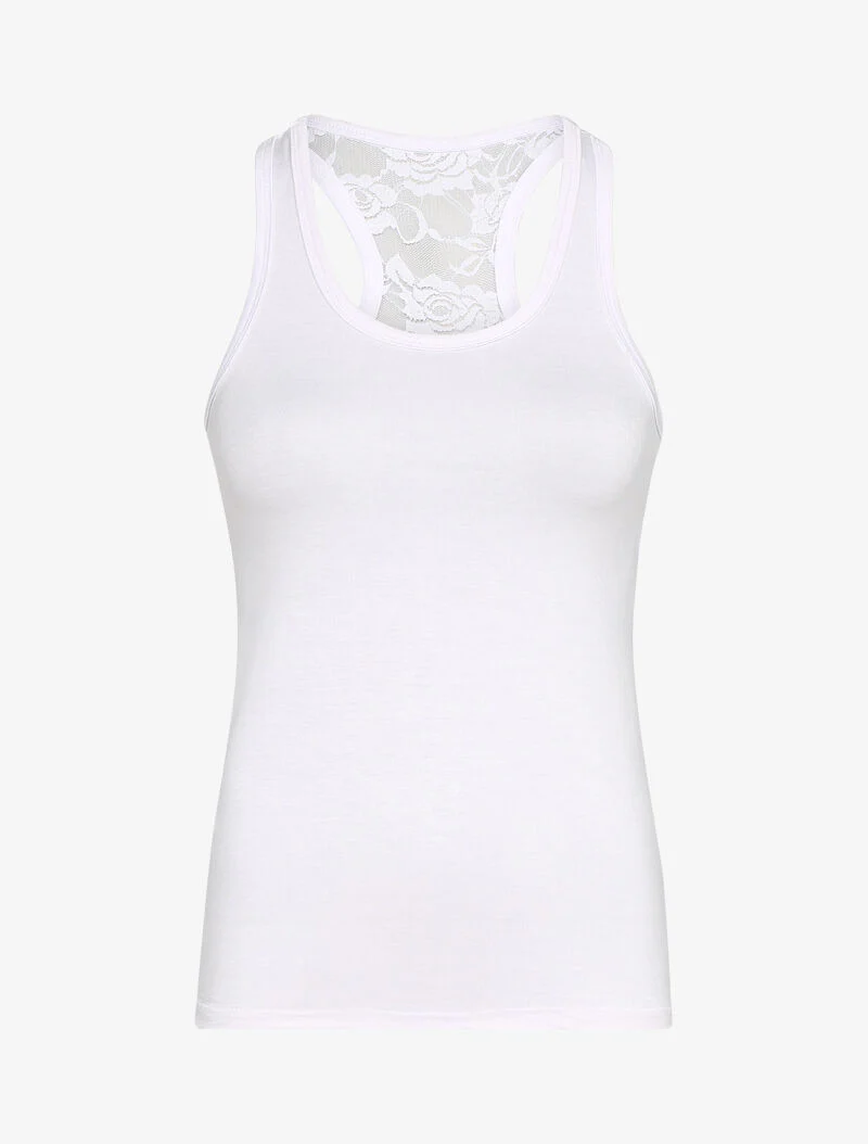 Racerback kanten tanktop - wit