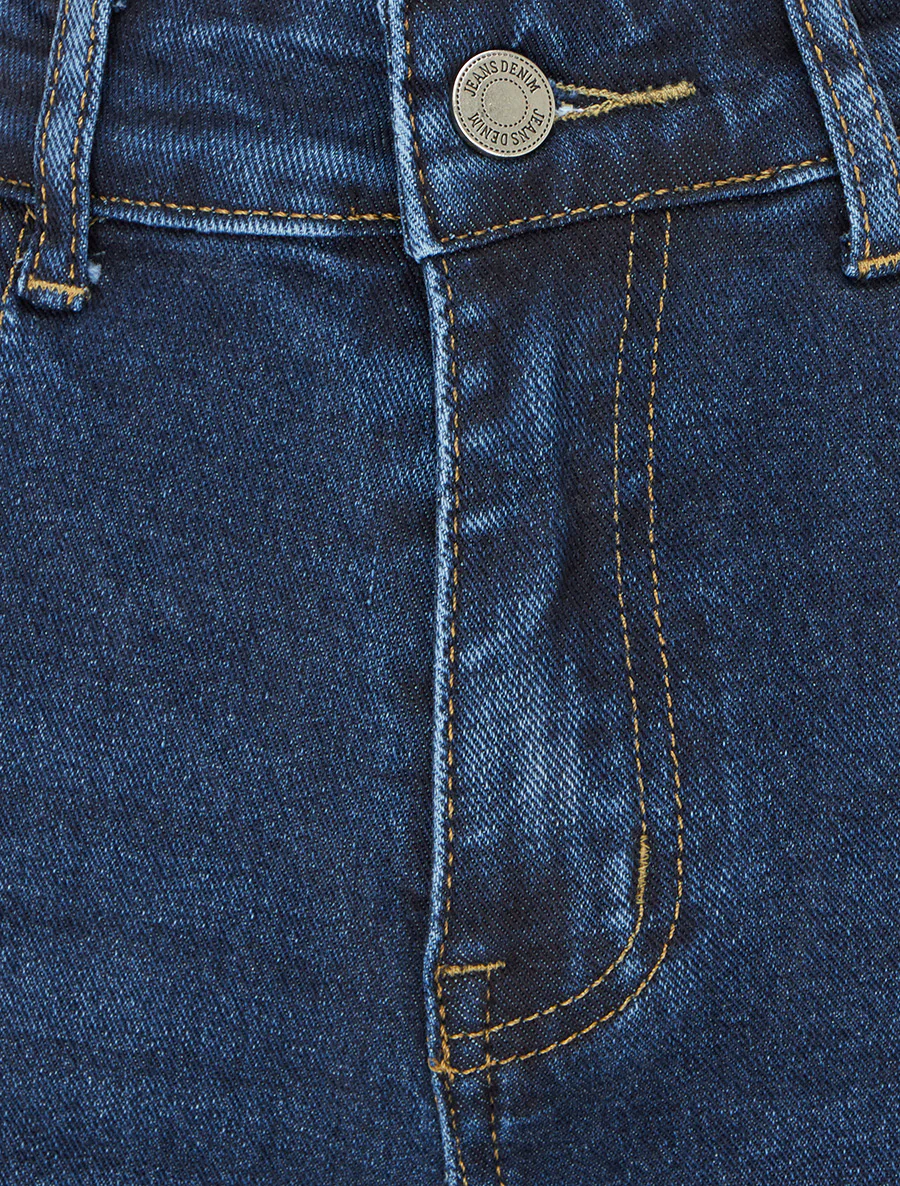 Recht gesneden gebleekte jeans - Blauw - Image 3
