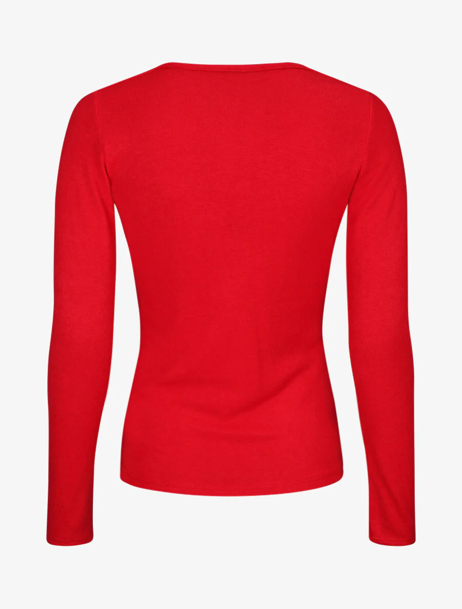 Recht getailleerde hartvormige trui - Rood - Image 2