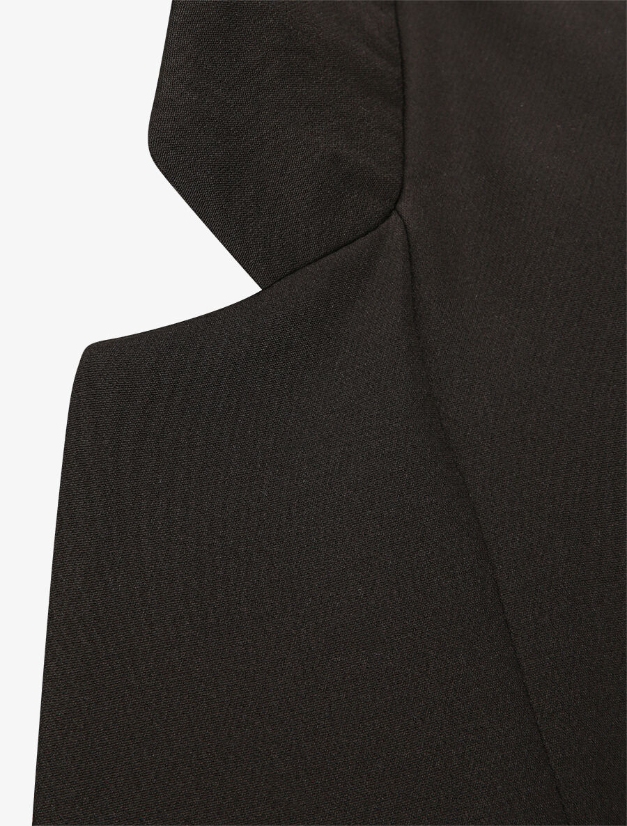 Effen rechte blazer met gekartelde kraag - Zwart - Image 3