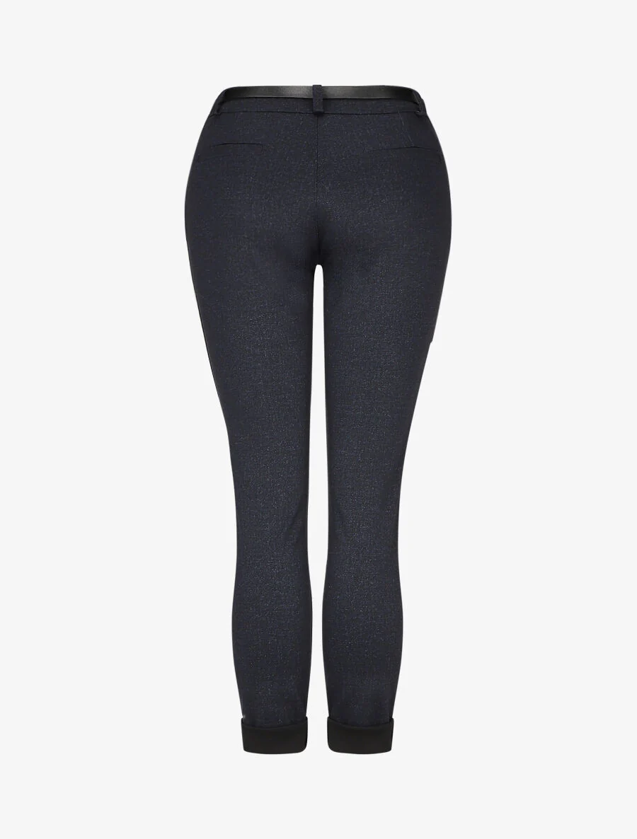 Rechte broek met oprolbare randen - Marineblauw - Image 2