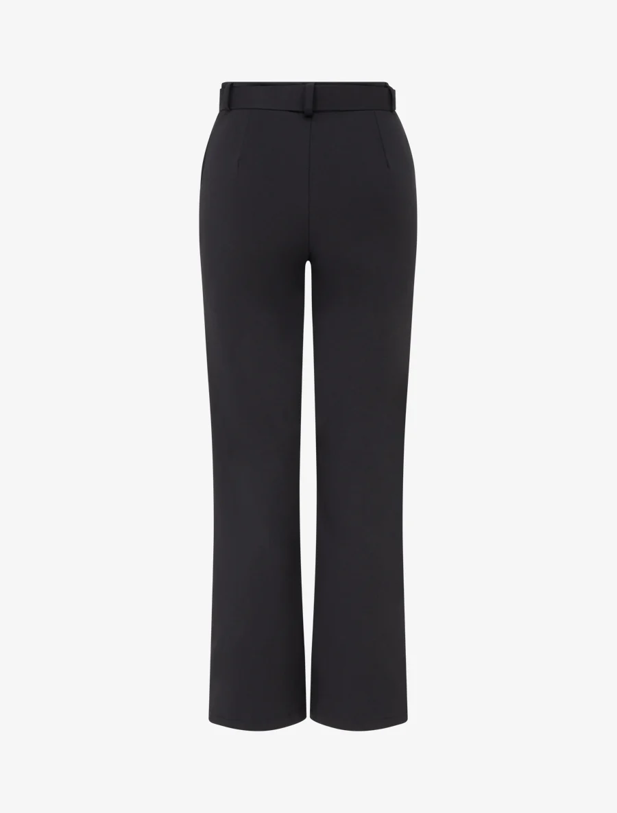 Rechte broek met riem - Zwart - Image 2