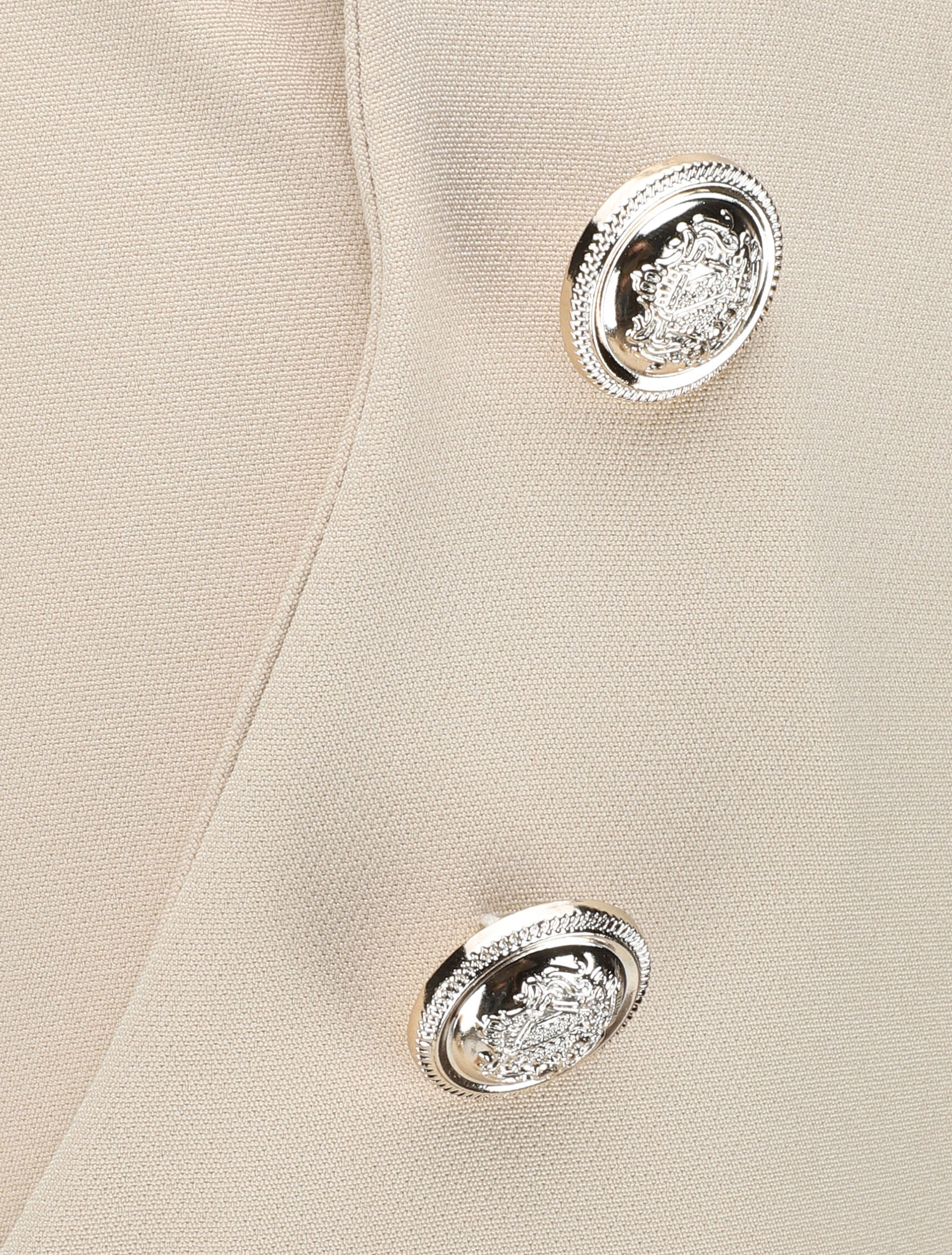 Rechte broek met knopen en gestileerde taille - Beige - Image 3