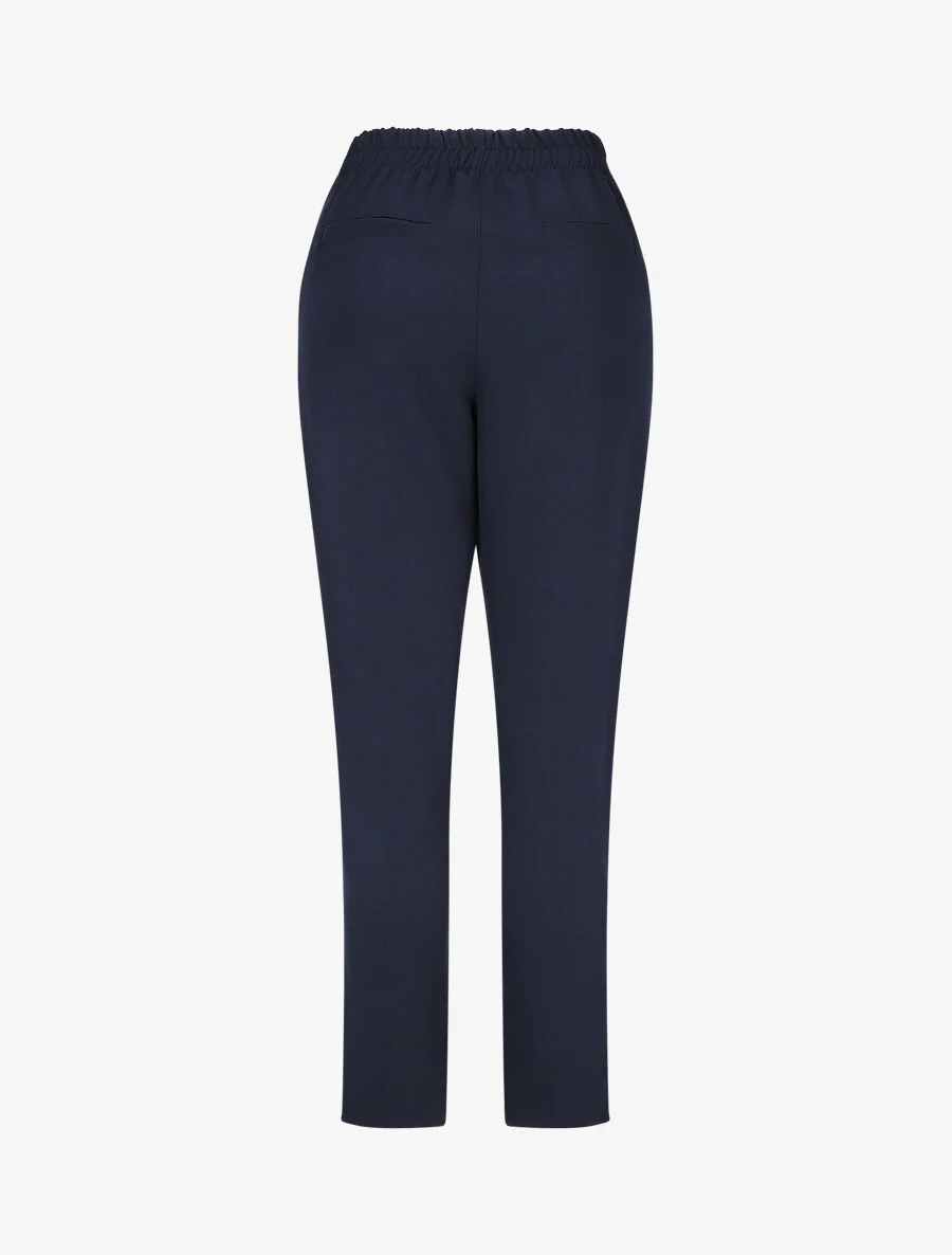 Rechte broek met vergulde sierknopen - Marineblauw - Image 2