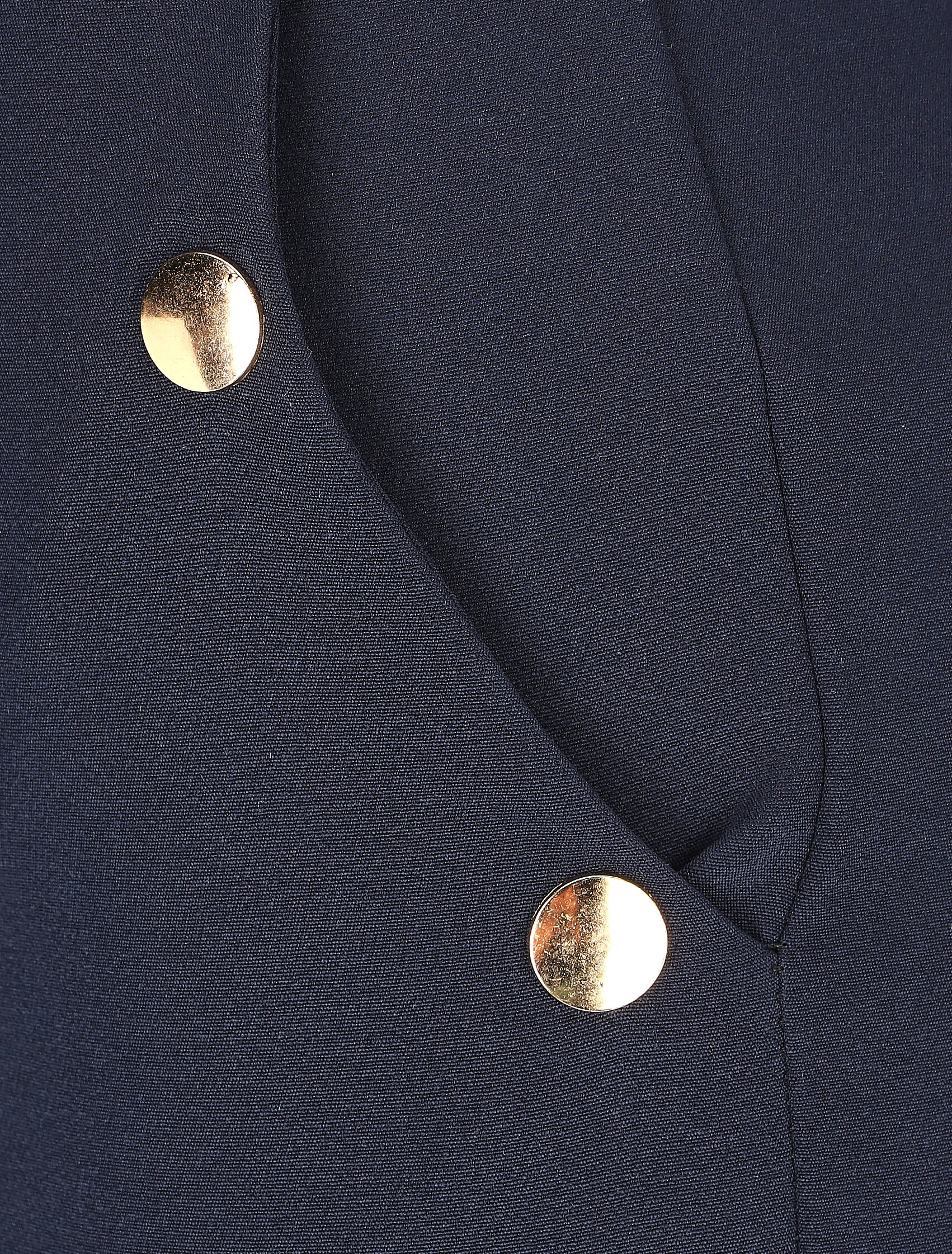 Rechte broek met vergulde sierknopen - Marineblauw - Image 3