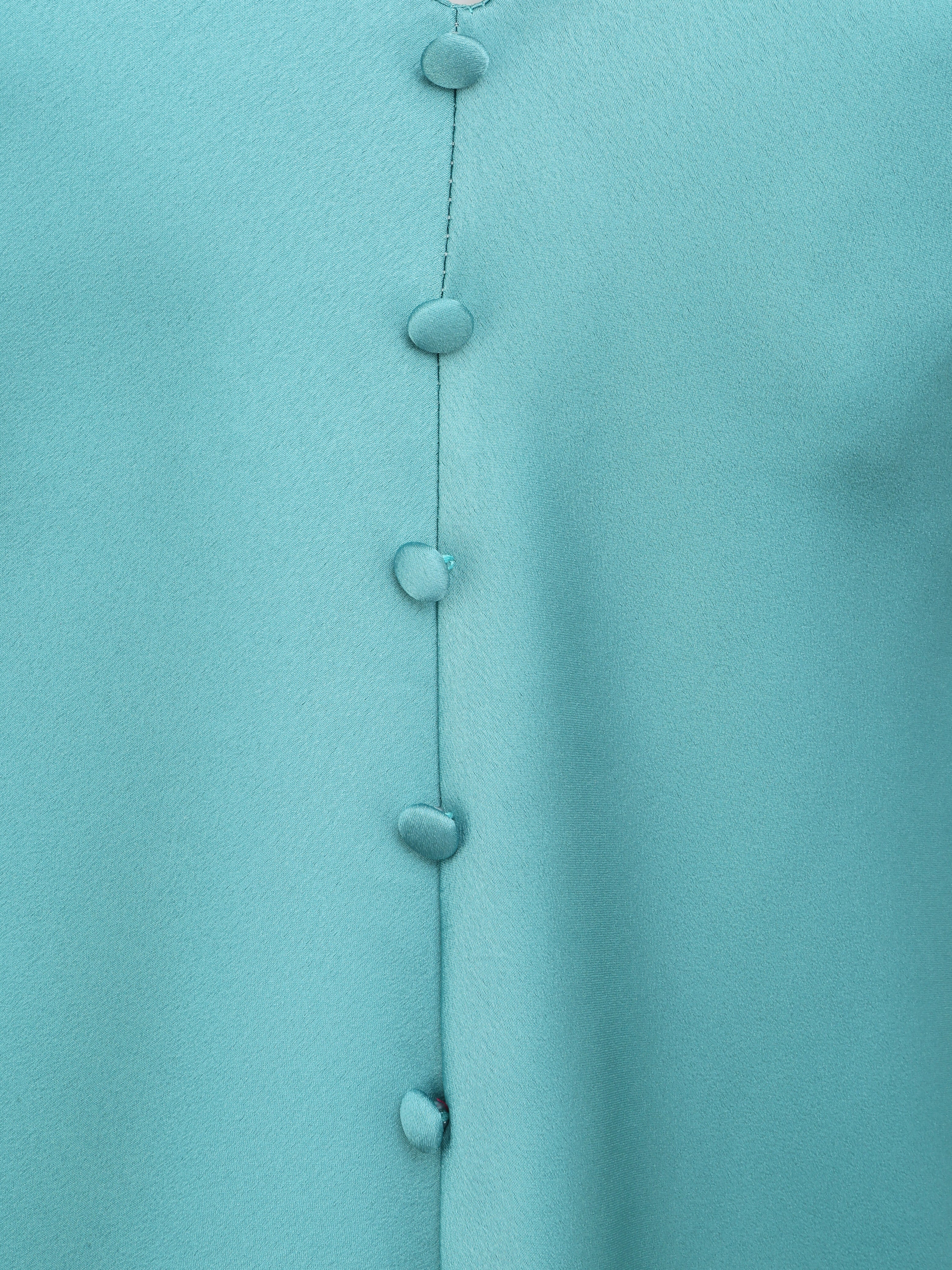 Rechte effen caraco met knopen - Blauw - Image 3