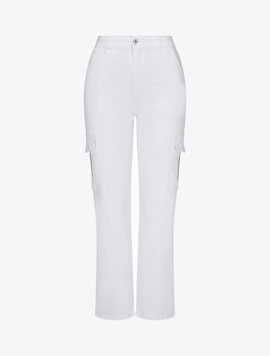 Rechte cargo jeans - Wit