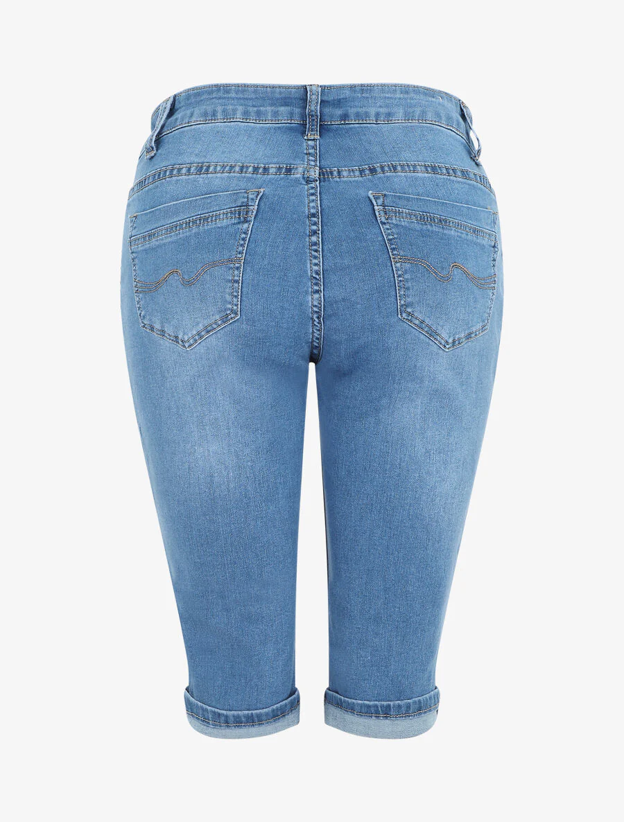 Rechte denim bermuda shorts - Blauw - Image 2