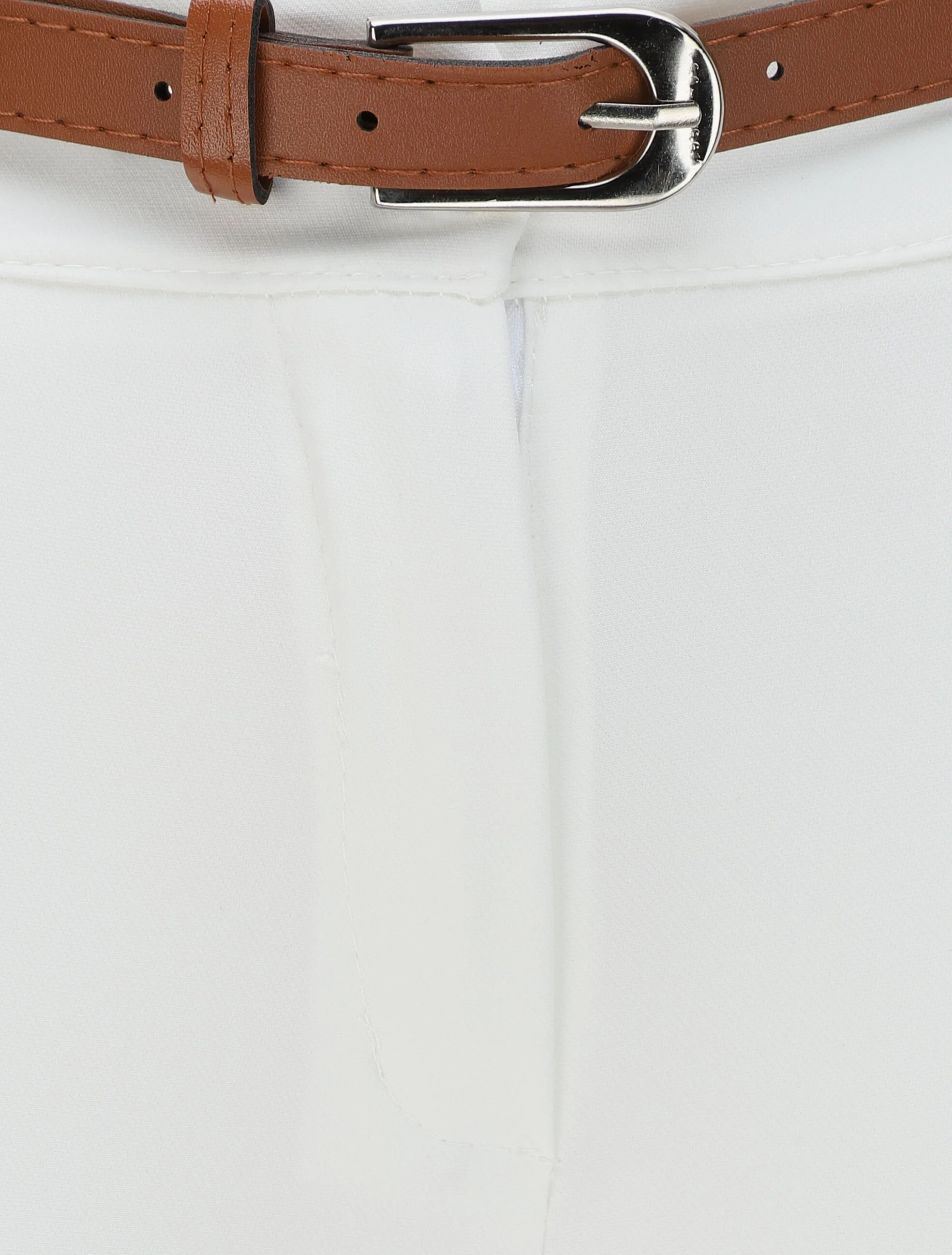 Rechte effen hoge taille broek - Wit - Image 3