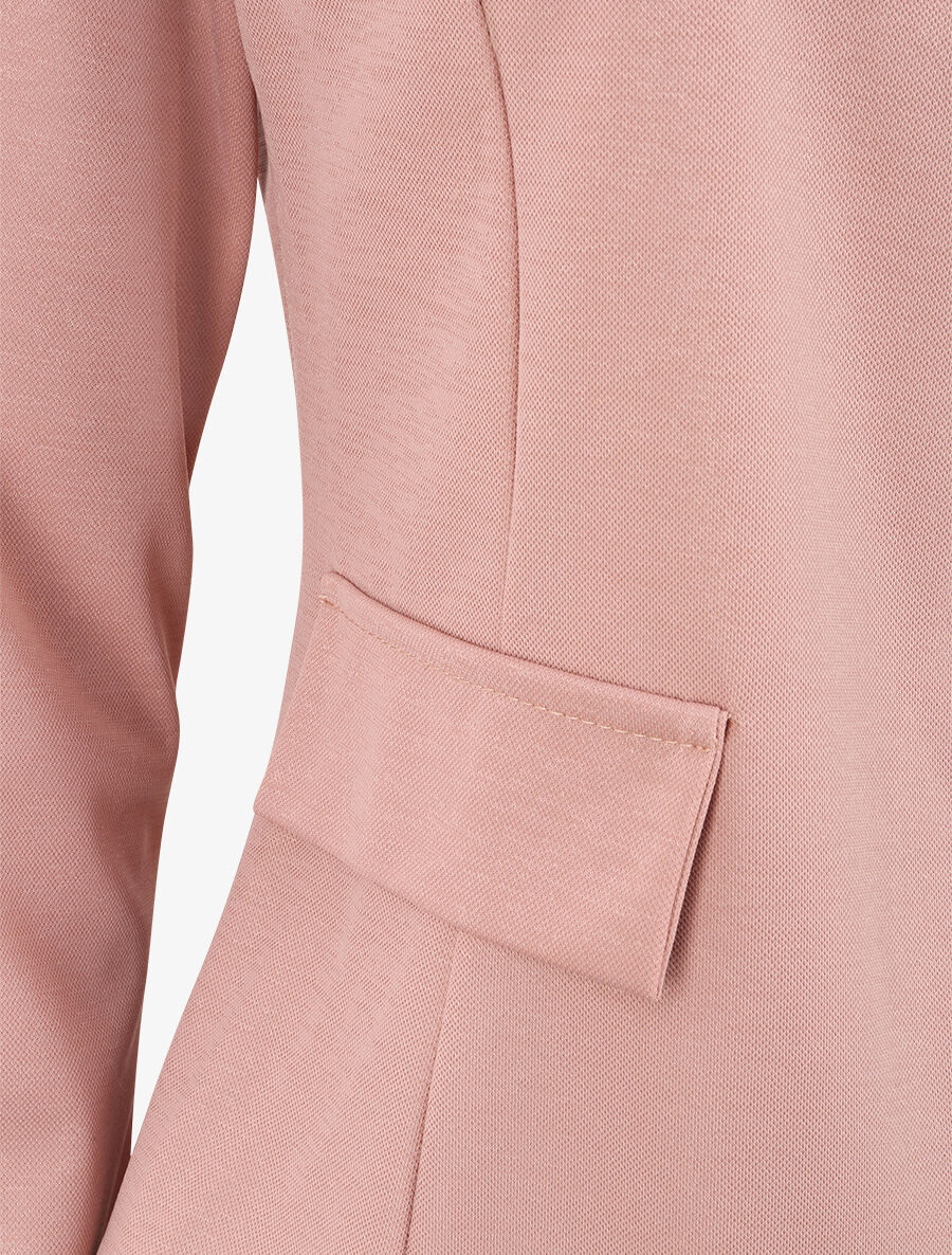 Rechte effen jas met Mao kraag - Roze - Image 3