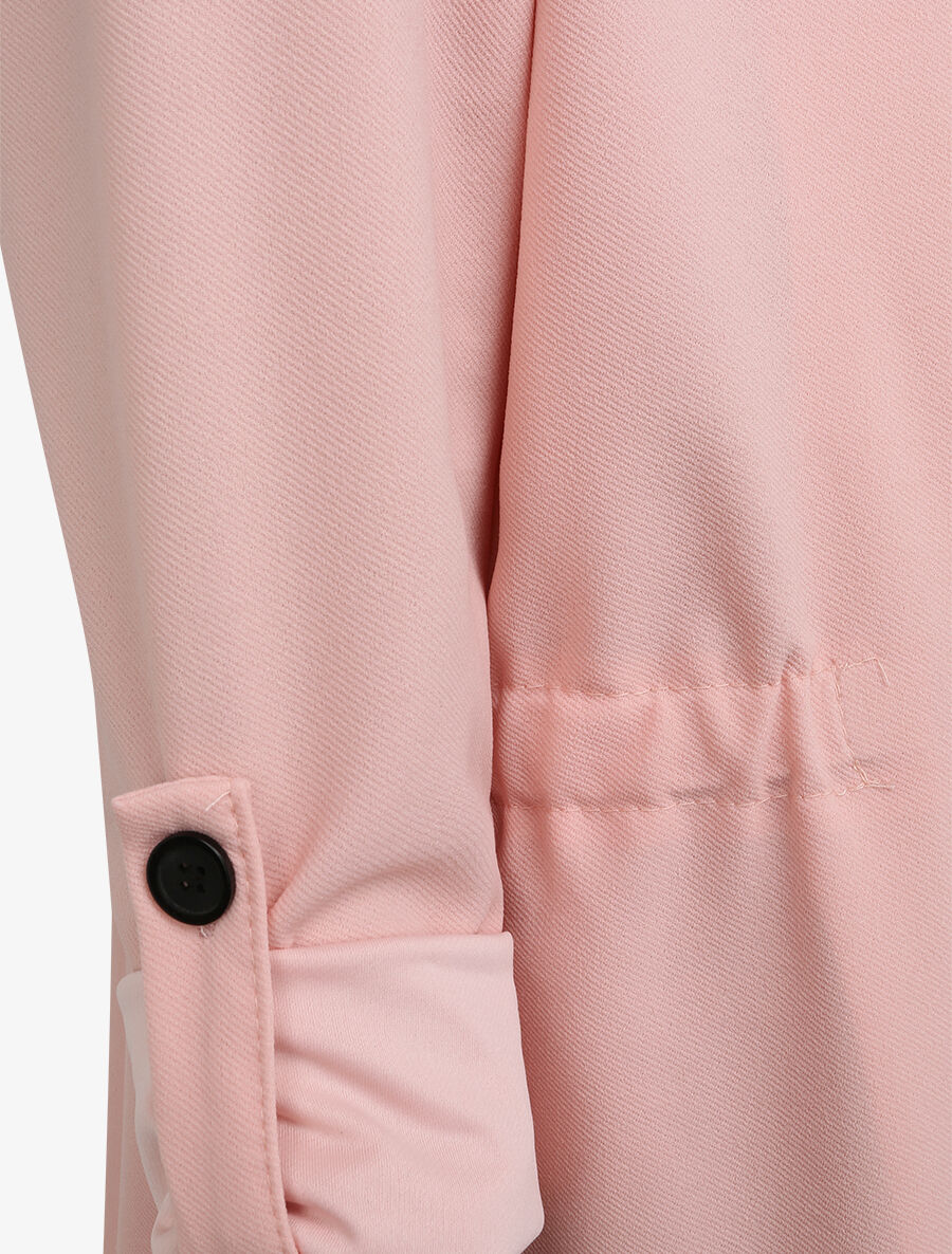 Rechte halflange effen trenchcoat - Poederroze - Image 3