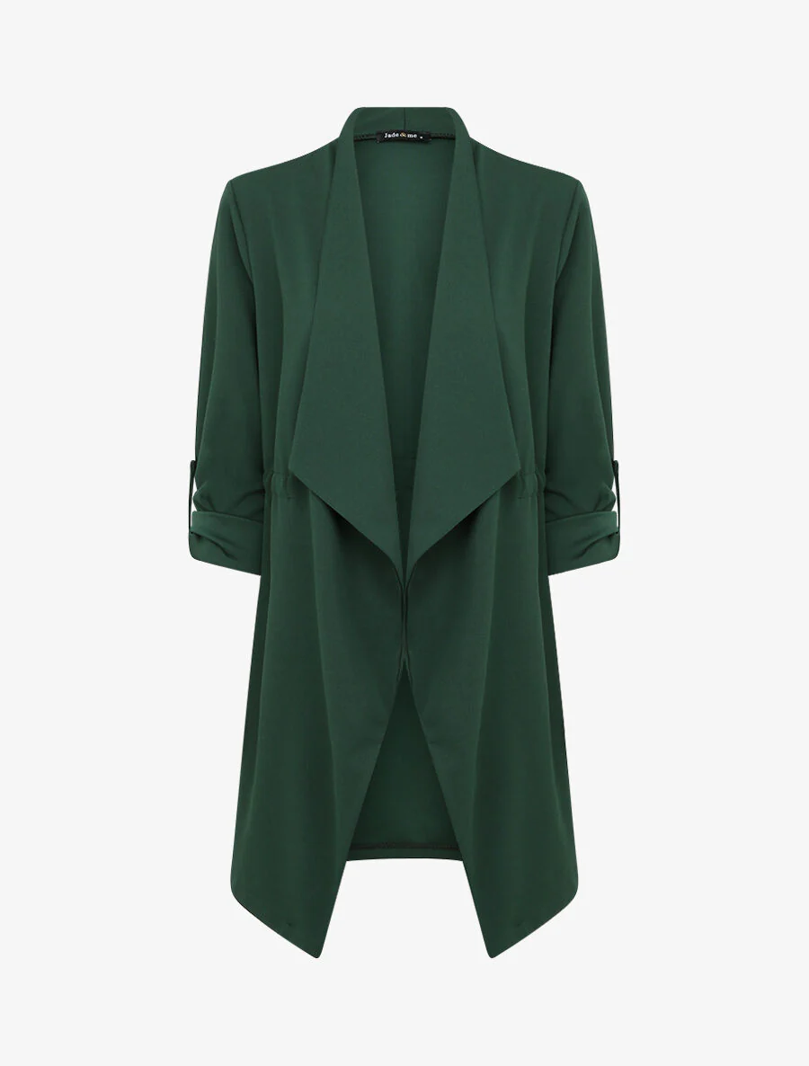Rechte halflange effen trenchcoat - Dennengroen