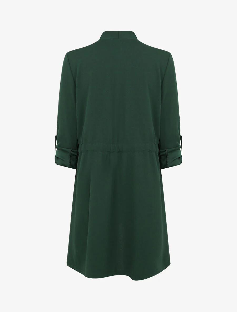 Rechte halflange effen trenchcoat - Dennengroen - Image 2