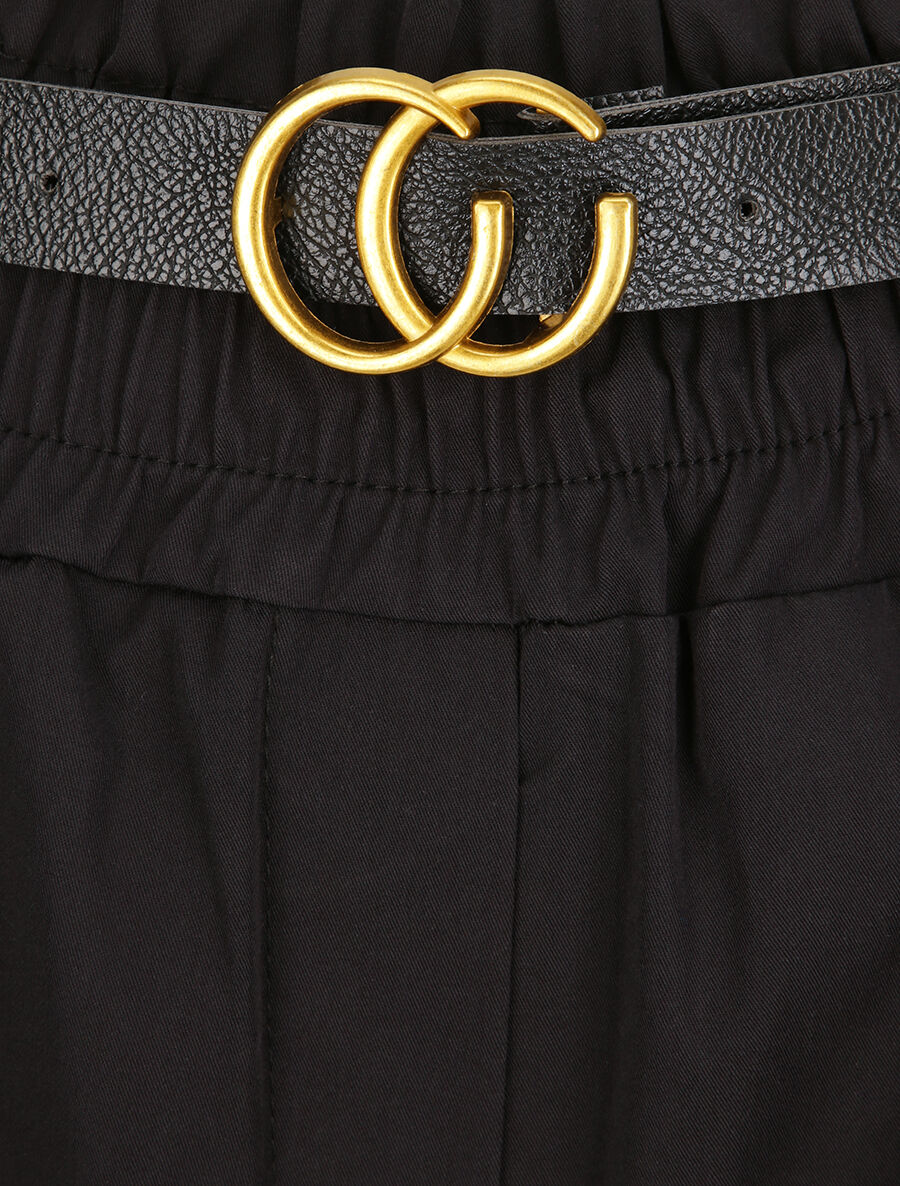 Rechte. hoge. elastische. strakke broek - zwart - Image 3