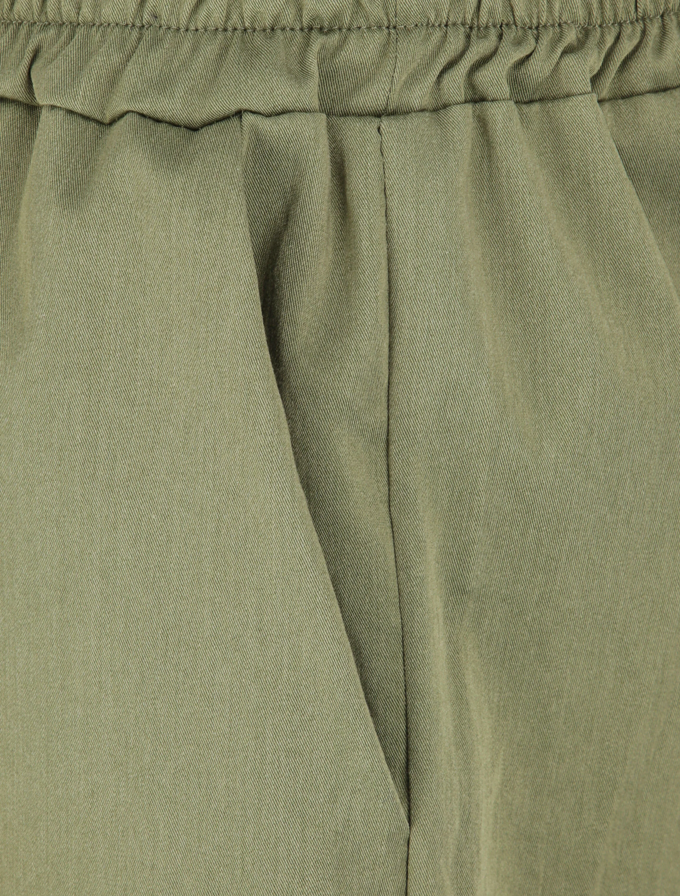 Rechte. hoge. elastische. strakke broek - Kakigroen - Image 3