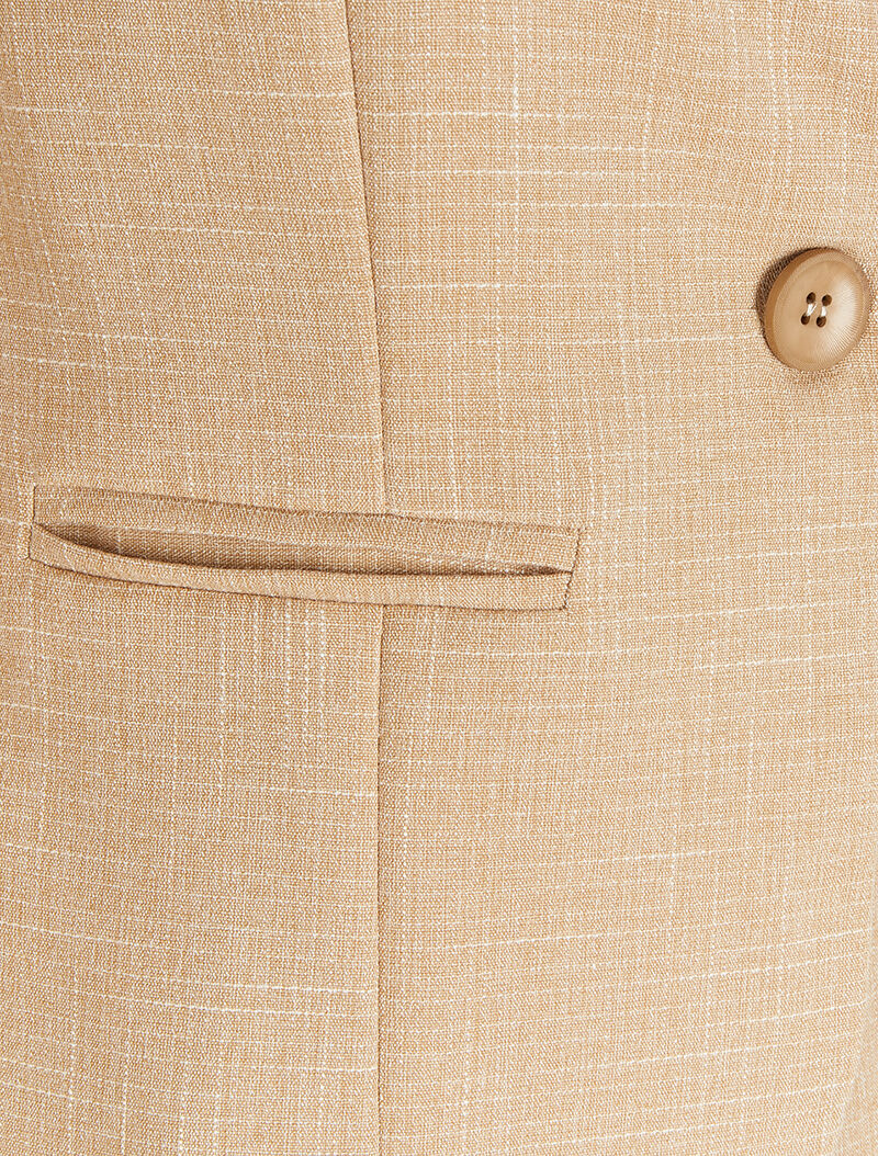 Recht jasje gemêleerd - Beige - Image 3