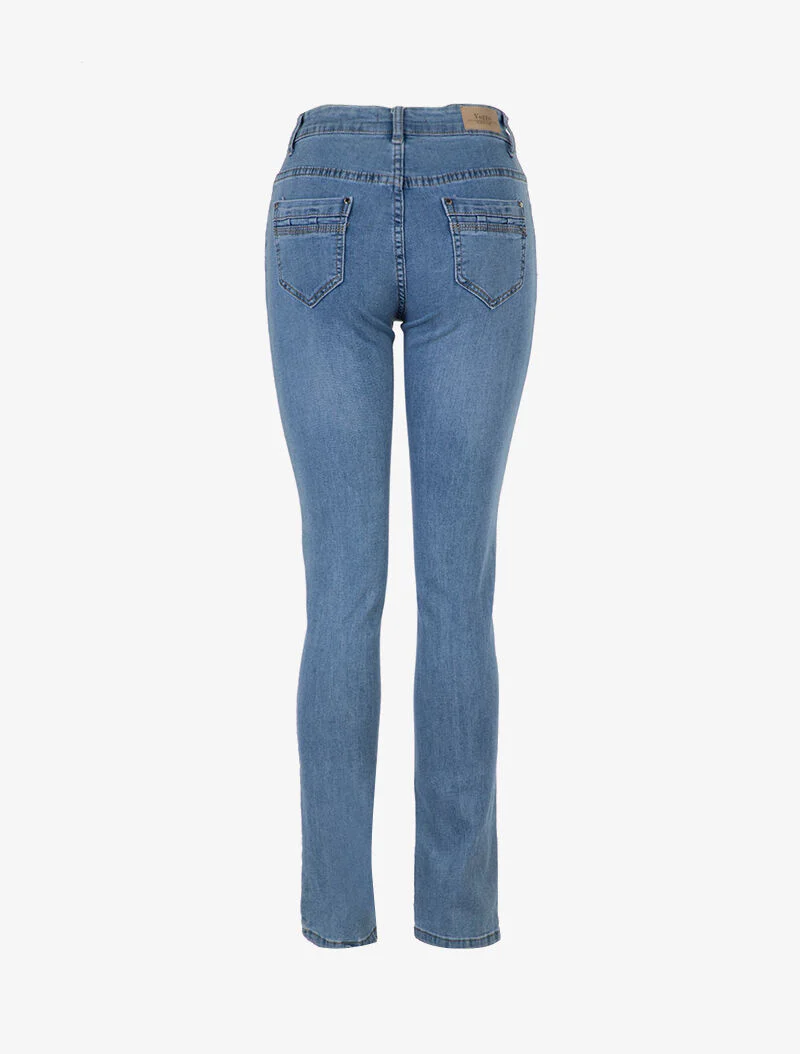 Jean met gestileerde achterzakken - blauw denim - Image 2