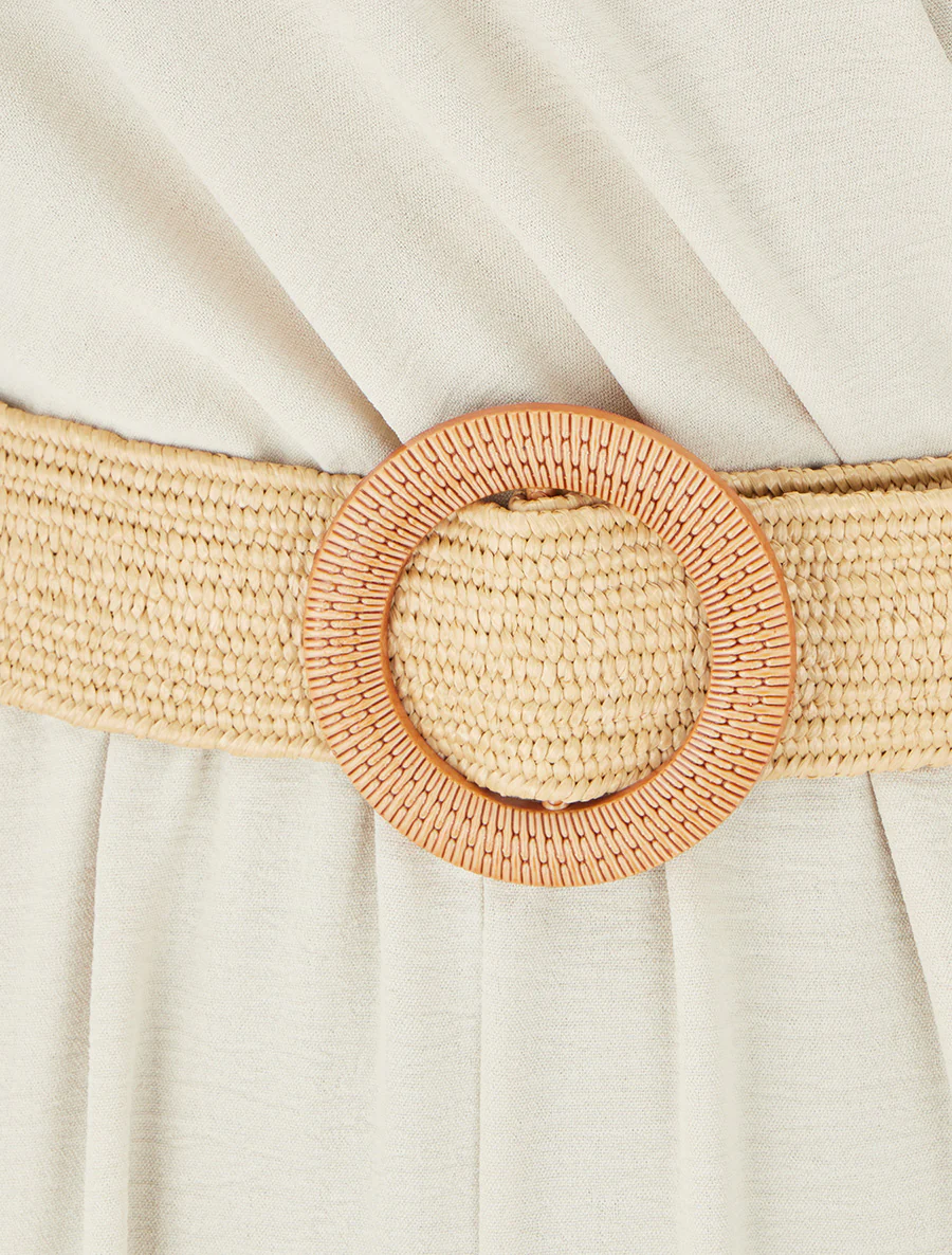 Rechte jumpsuit met korte mouwen - Beige - Image 3
